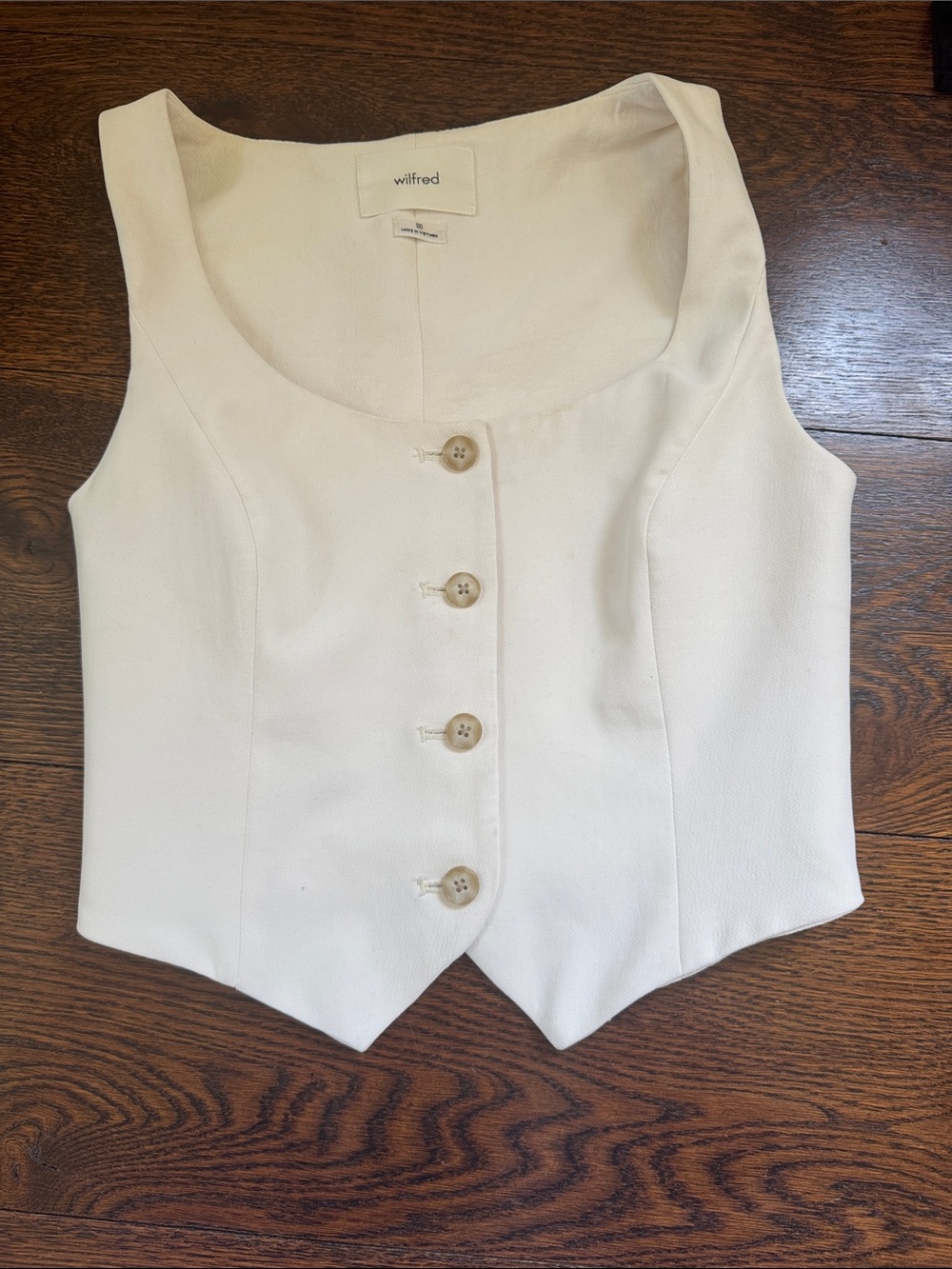 Wilfred Cream Button-Front Scoop Neck Camisole Vest